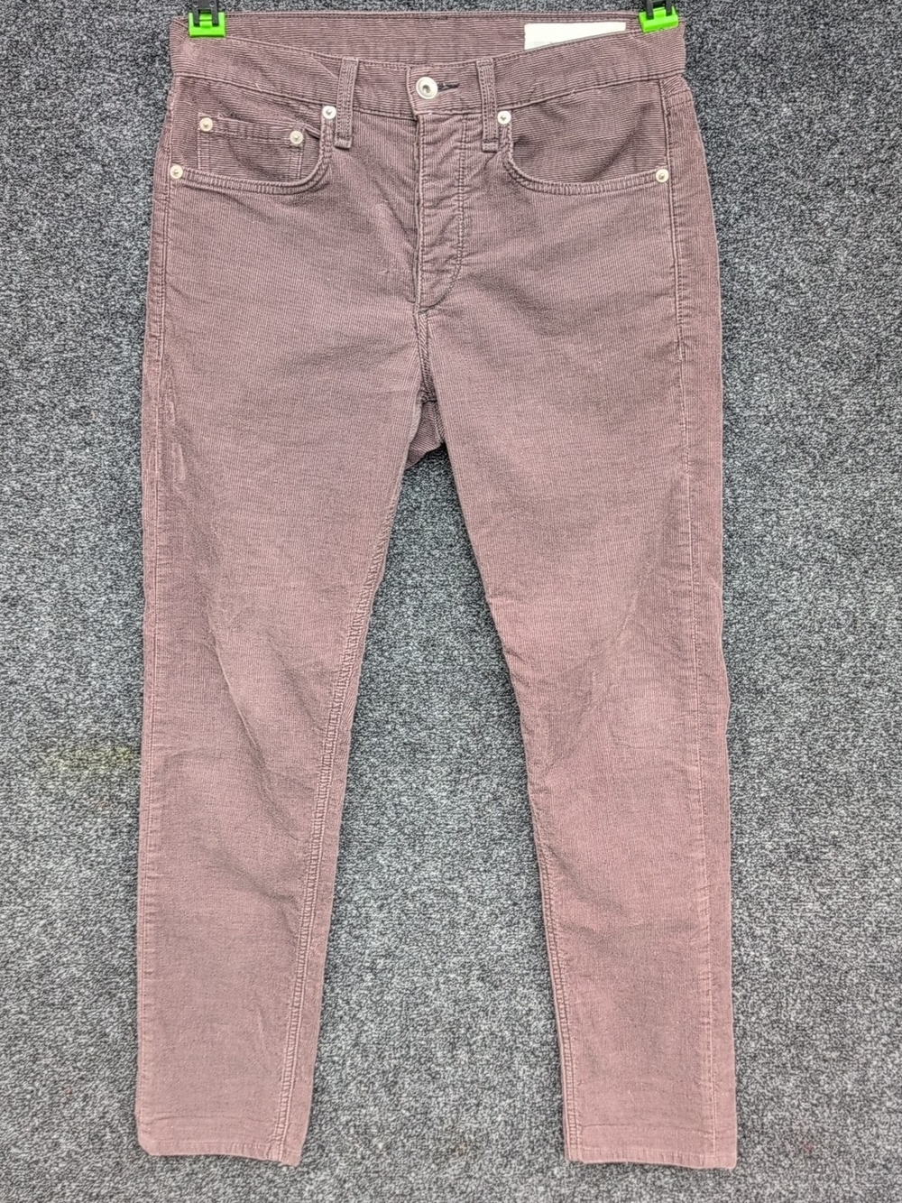 Rag & Bone Pants Mens 29x29 Brown Corduroy Wale Fit 2 Slim 5 Pocket Trousers USA